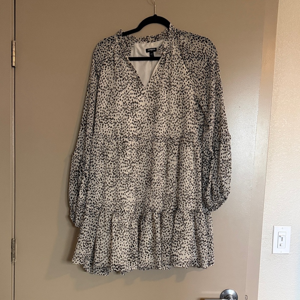 Chic Black and Cream Polka Dot Babydoll Dress